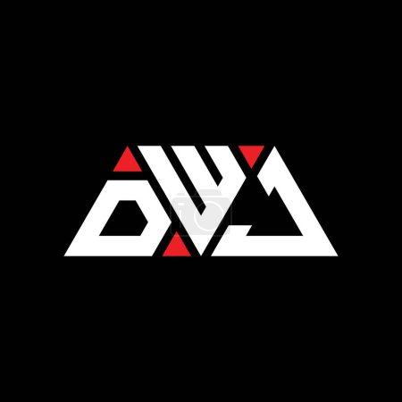 Téléchargez les illustrations : DWJ triangle lettre logo design avec forme de triangle. DWJ triangle logo design monogramme. Modèle de logo vectoriel triangle DWJ avec couleur rouge. Logo triangulaire DWJ Logo simple, élégant et luxueux. DWJ - en licence libre de droit