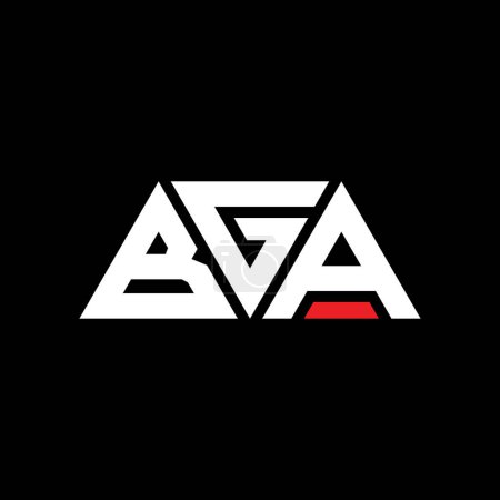 Illustration for BGA triangle letter logo design with triangle shape. BGA triangle logo design monogram. BGA triangle vector logo template with red color. BGA triangular logo Simple, Elegant, and Luxurious Logo. BGA - Royalty Free Image