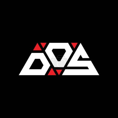 Illustration for DOS triangle letter logo design with triangle shape. DOS triangle logo design monogram. DOS triangle vector logo template with red color. DOS triangular logo Simple, Elegant, and Luxurious Logo. DOS - Royalty Free Image