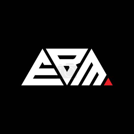 Ilustración de Diseño del logotipo de letra de triángulo EBM con forma de triángulo. Diseño del logotipo del triángulo EBM monograma. Plantilla de logotipo de vector de triángulo EBM con color rojo. Logo triangular EBM Logotipo simple, elegante y lujoso. MBE - Imagen libre de derechos