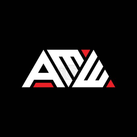 Ilustración de Diseño del logotipo de letra triangular AMW con forma de triángulo. Monograma de diseño del logotipo del triángulo AMW. Plantilla de logotipo de vector de triángulo AMW con color rojo. Logotipo triangular AMW Logotipo simple, elegante y lujoso. AMW - Imagen libre de derechos