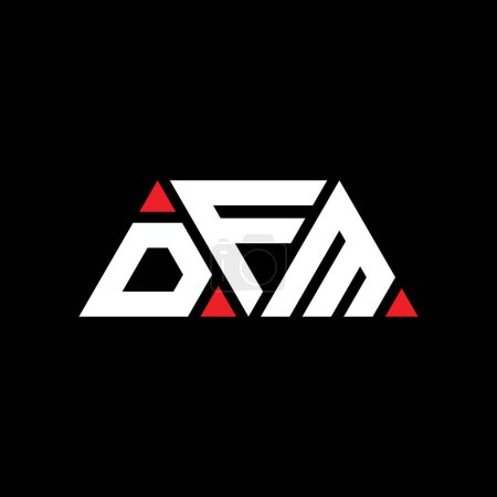 Illustration for DFM triangle letter logo design with triangle shape. DFM triangle logo design monogram. DFM triangle vector logo template with red color. DFM triangular logo Simple, Elegant, and Luxurious Logo. DFM - Royalty Free Image