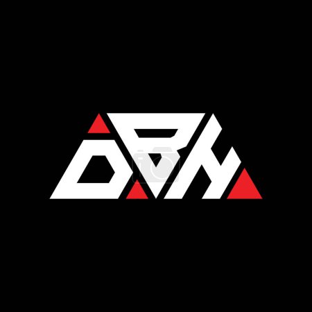 Ilustración de Diseño del logotipo de letra de triángulo DBH con forma de triángulo. Monograma de diseño del logotipo del triángulo DBH. Plantilla de logotipo de vector de triángulo DBH con color rojo. Logotipo triangular DBH Logotipo simple, elegante y lujoso. DBH - Imagen libre de derechos
