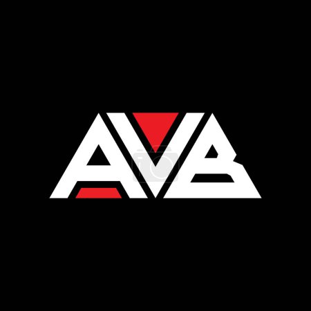 Illustration for AVB triangle letter logo design with triangle shape. AVB triangle logo design monogram. AVB triangle vector logo template with red color. AVB triangular logo Simple, Elegant, and Luxurious Logo. AVB - Royalty Free Image