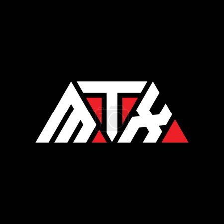 Ilustración de Diseño del logotipo de letra de triángulo MTX con forma de triángulo. Diseño del logotipo del triángulo MTX monograma. Plantilla de logotipo de vector de triángulo MTX con color rojo. Logo triangular MTX Logotipo simple, elegante y lujoso. MTX - Imagen libre de derechos