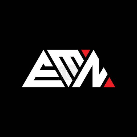 Illustration for EMN triangle letter logo design with triangle shape. EMN triangle logo design monogram. EMN triangle vector logo template with red color. EMN triangular logo Simple, Elegant, and Luxurious Logo. EMN - Royalty Free Image