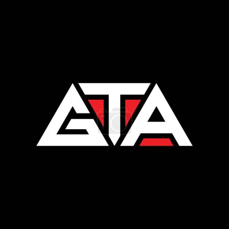 Ilustración de Diseño de logotipo de letra triángulo GTA con forma de triángulo. Monograma de diseño del logotipo del triángulo GTA. Plantilla de logotipo de triángulo GTA con color rojo. Logo triangular GTA Logotipo simple, elegante y lujoso. GTA - Imagen libre de derechos