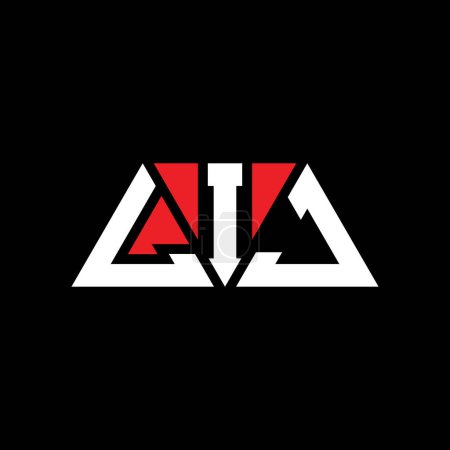 Illustration for LIJ triangle letter logo design with triangle shape. LIJ triangle logo design monogram. LIJ triangle vector logo template with red color. LIJ triangular logo Simple, Elegant, and Luxurious Logo. LIJ - Royalty Free Image