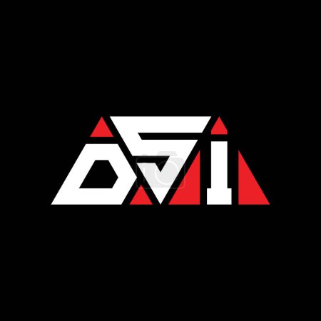 Ilustración de Diseño del logotipo de la letra del triángulo DSI con forma de triángulo. Diseño del logotipo del triángulo DSI monograma. Plantilla de logotipo de vector de triángulo DSI con color rojo. Logotipo triangular DSI Logotipo simple, elegante y lujoso. DSI - Imagen libre de derechos