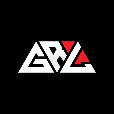 Ilustración de GRL diseño de logotipo de letra triángulo con forma de triángulo. GRL diseño del logotipo del triángulo monograma. Plantilla de logotipo de vector de triángulo GRL con color rojo. Logo triangular GRL Logotipo simple, elegante y lujoso. GRL - Imagen libre de derechos