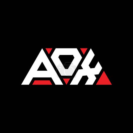 Illustration for AOX triangle letter logo design with triangle shape. AOX triangle logo design monogram. AOX triangle vector logo template with red color. AOX triangular logo Simple, Elegant, and Luxurious Logo. AOX - Royalty Free Image