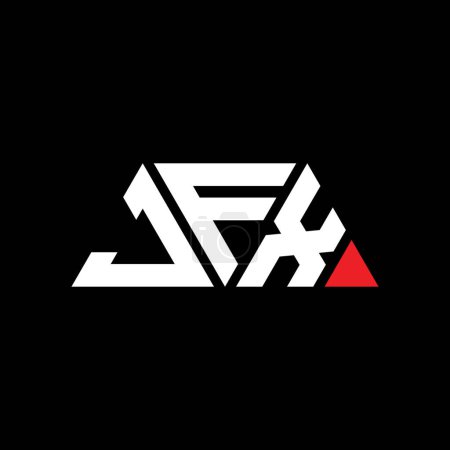 Ilustración de Diseño de logotipo de letra de triángulo JFX con forma de triángulo. Monograma de diseño del logotipo del triángulo JFX. Plantilla de logotipo de vector de triángulo JFX con color rojo. Logotipo triangular JFX Logotipo simple, elegante y lujoso. JFX - Imagen libre de derechos
