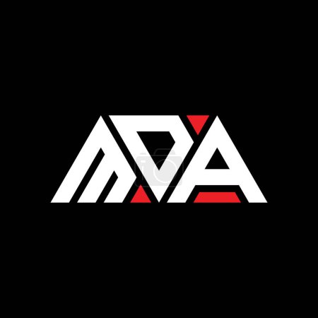Ilustración de Diseño del logotipo de la letra del triángulo MDA con forma de triángulo. Monograma de diseño del logotipo del triángulo MDA. Plantilla de logotipo de vector de triángulo MDA con color rojo. Logo triangular MDA Logotipo simple, elegante y lujoso. MDA - Imagen libre de derechos