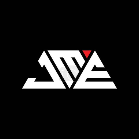 Illustration for JME triangle letter logo design with triangle shape. JME triangle logo design monogram. JME triangle vector logo template with red color. JME triangular logo Simple, Elegant, and Luxurious Logo. JME - Royalty Free Image