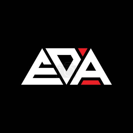 Ilustración de Diseño del logotipo de letra de triángulo EDA con forma de triángulo. Diseño del logotipo del triángulo EDA monograma. Plantilla de logotipo de vector de triángulo EDA con color rojo. Logo triangular EDA Logotipo simple, elegante y lujoso. AED - Imagen libre de derechos