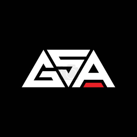 Ilustración de Diseño del logotipo de la letra del triángulo GSA con forma de triángulo. Monograma de diseño del logotipo del triángulo GSA. Plantilla de logotipo de vector triangular GSA con color rojo. Logo triangular de GSA Logotipo simple, elegante y lujoso. ASG - Imagen libre de derechos