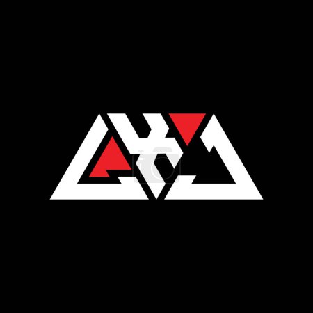 Illustration for LXJ triangle letter logo design with triangle shape. LXJ triangle logo design monogram. LXJ triangle vector logo template with red color. LXJ triangular logo Simple, Elegant, and Luxurious Logo. LXJ - Royalty Free Image