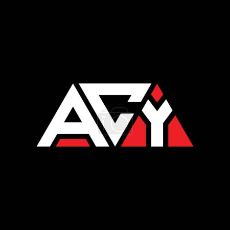 Illustration for ACY triangle letter logo design with triangle shape. ACY triangle logo design monogram. ACY triangle vector logo template with red color. ACY triangular logo Simple, Elegant, and Luxurious Logo. ACY - Royalty Free Image