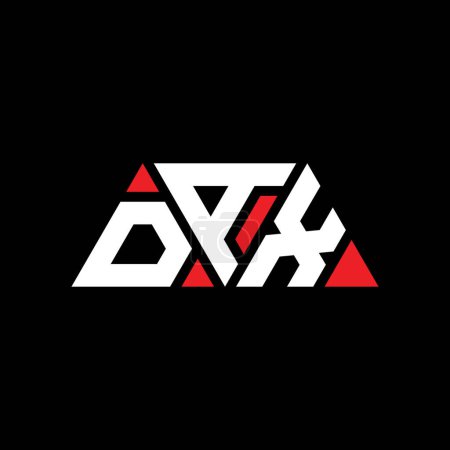 Ilustración de Diseño del logotipo de letra de triángulo DAX con forma de triángulo. Diseño del logotipo del triángulo DAX monograma. Plantilla de logotipo de vector triangular DAX con color rojo. Logo triangular DAX Logotipo simple, elegante y lujoso. DAX - Imagen libre de derechos