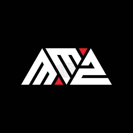 Illustration for MMZ triangle letter logo design with triangle shape. MMZ triangle logo design monogram. MMZ triangle vector logo template with red color. MMZ triangular logo Simple, Elegant, and Luxurious Logo. MMZ - Royalty Free Image
