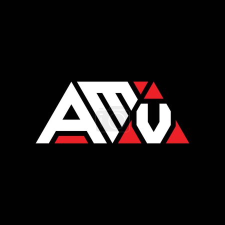 Illustration for AMV triangle letter logo design with triangle shape. AMV triangle logo design monogram. AMV triangle vector logo template with red color. AMV triangular logo Simple, Elegant, and Luxurious Logo. AMV - Royalty Free Image