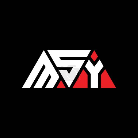 Illustration for MSY triangle letter logo design with triangle shape. MSY triangle logo design monogram. MSY triangle vector logo template with red color. MSY triangular logo Simple, Elegant, and Luxurious Logo. MSY - Royalty Free Image