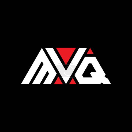 Illustration for MVQ triangle letter logo design with triangle shape. MVQ triangle logo design monogram. MVQ triangle vector logo template with red color. MVQ triangular logo Simple, Elegant, and Luxurious Logo. MVQ - Royalty Free Image