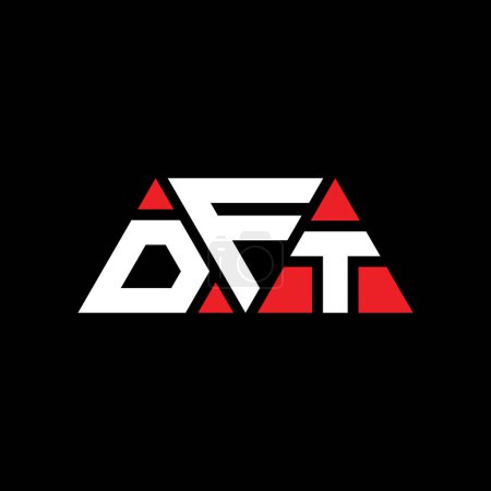 Ilustración de Diseño del logotipo de letra de triángulo DFT con forma de triángulo. Diseño del logotipo del triángulo DFT monograma. Plantilla de logotipo de vector de triángulo DFT con color rojo. Logotipo triangular DFT Logotipo simple, elegante y lujoso. DFT - Imagen libre de derechos