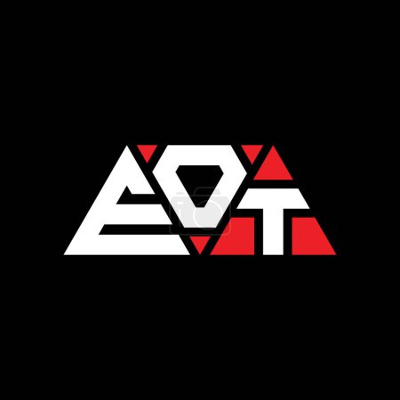 Ilustración de Diseño del logotipo de la letra del triángulo EOT con forma de triángulo. Monograma de diseño del logotipo del triángulo EOT. EOT triángulo vector logotipo plantilla con color rojo. Logotipo triangular EOT Logotipo simple, elegante y lujoso. EOT - Imagen libre de derechos