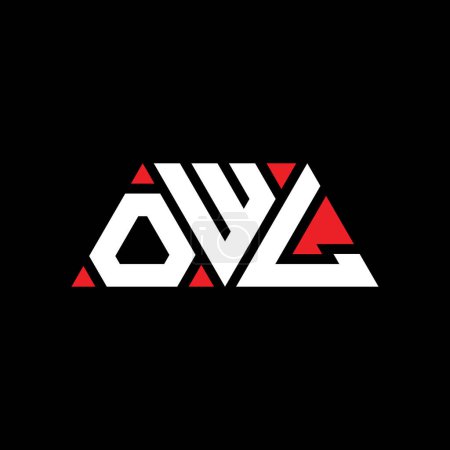 Téléchargez les illustrations : OWL triangle lettre logo design avec forme de triangle. OWL triangle logo design monogramme. Modèle de logo vectoriel triangle OWL avec couleur rouge. Logo triangulaire OWL Logo simple, élégant et luxueux. OWL - en licence libre de droit