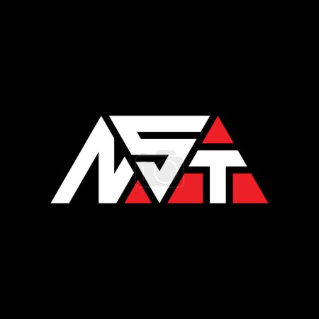 Ilustración de Diseño del logotipo de la letra del triángulo NST con forma de triángulo. Diseño del logotipo del triángulo NST monograma. Plantilla de logotipo de vector de triángulo NST con color rojo. Logotipo triangular NST Logotipo simple, elegante y lujoso. NST - Imagen libre de derechos