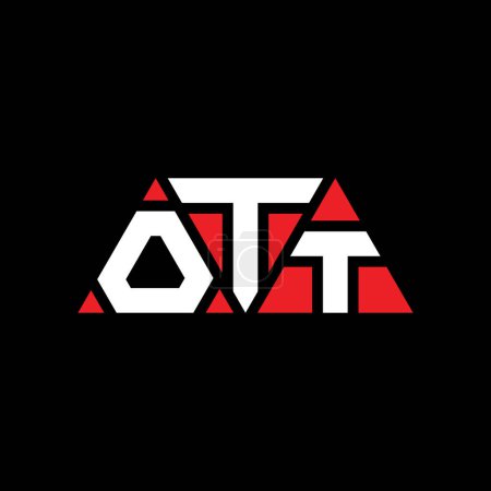 Ilustración de Diseño de logotipo de letra de triángulo OTT con forma de triángulo. Diseño del logotipo del triángulo OTT monograma. OTT triángulo vector logotipo plantilla con color rojo. Logo triangular OTT Logotipo simple, elegante y lujoso. OTT - Imagen libre de derechos