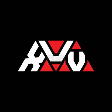 Illustration for XUV triangle letter logo design with triangle shape. XUV triangle logo design monogram. XUV triangle vector logo template with red color. XUV triangular logo Simple, Elegant, and Luxurious Logo. XUV - Royalty Free Image