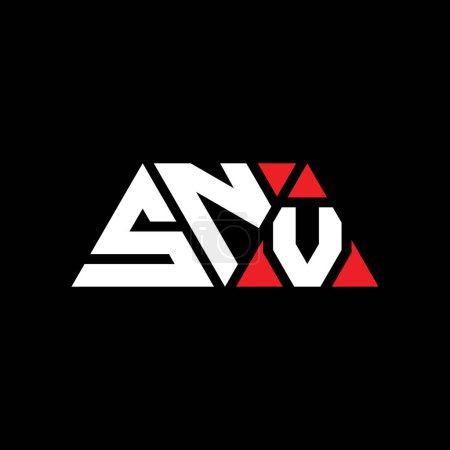 Illustration for SNV triangle letter logo design with triangle shape. SNV triangle logo design monogram. SNV triangle vector logo template with red color. SNV triangular logo Simple, Elegant, and Luxurious Logo. SNV - Royalty Free Image