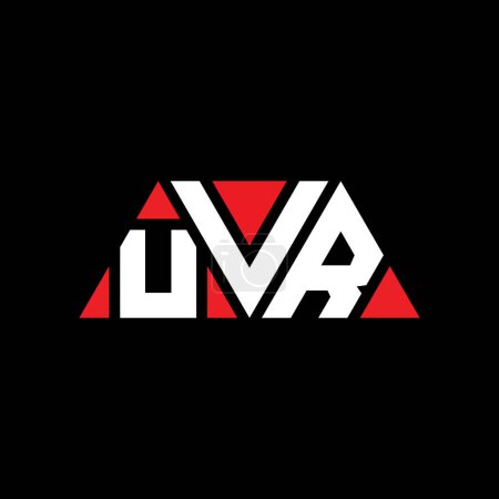 Illustration for UVR triangle letter logo design with triangle shape. UVR triangle logo design monogram. UVR triangle vector logo template with red color. UVR triangular logo Simple, Elegant, and Luxurious Logo. UVR - Royalty Free Image