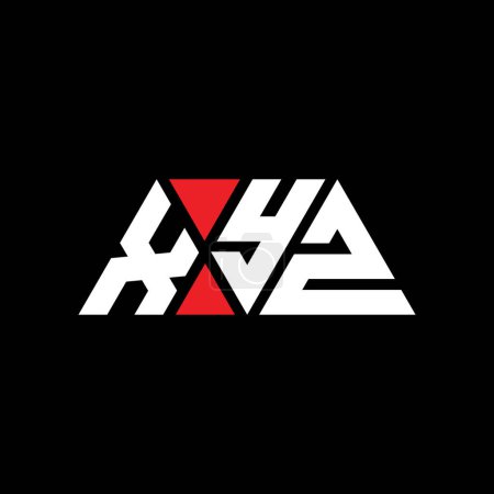 Ilustración de Diseño del logotipo de la letra triangular XYZ con forma de triángulo. Monograma de diseño del logotipo del triángulo XYZ. Plantilla de logotipo de vector triangular XYZ con color rojo. Logo triangular XYZ Logotipo simple, elegante y lujoso. XYZ - Imagen libre de derechos
