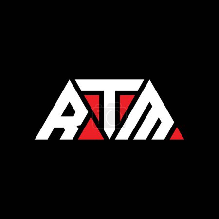 Ilustración de Diseño del logotipo de la letra del triángulo RTM con forma de triángulo. Diseño del logotipo del triángulo RTM monograma. Plantilla de logotipo de vector de triángulo RTM con color rojo. Logo triangular RTM Logotipo simple, elegante y lujoso. RTM - Imagen libre de derechos