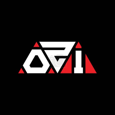 Téléchargez les illustrations : OZI triangle lettre logo design avec forme de triangle. OZI logo triangle design monogramme. Modèle de logo vectoriel triangle OZI avec couleur rouge. Logo triangulaire OZI Logo simple, élégant et luxueux. OZI - en licence libre de droit