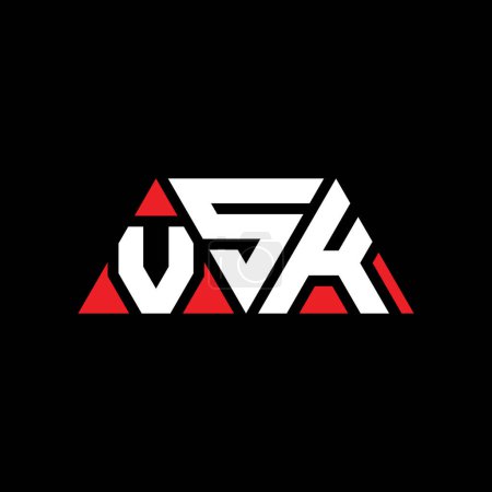 Téléchargez les illustrations : VSK triangle lettre logo design avec forme de triangle. Monogramme de logo triangle VSK. Modèle de logo vectoriel triangle VSK avec couleur rouge. Logo triangulaire VSK Logo simple, élégant et luxueux. VSK - en licence libre de droit