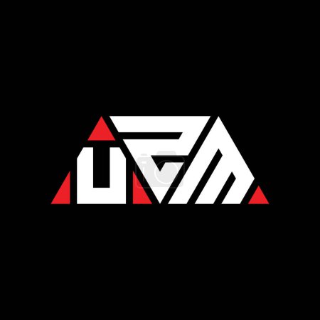 Téléchargez les illustrations : UZM triangle lettre logo design avec forme de triangle. UZM triangle logo design monogramme. Modèle de logo vectoriel triangle UZM avec couleur rouge. Logo triangulaire UZM Logo simple, élégant et luxueux. UZM - en licence libre de droit