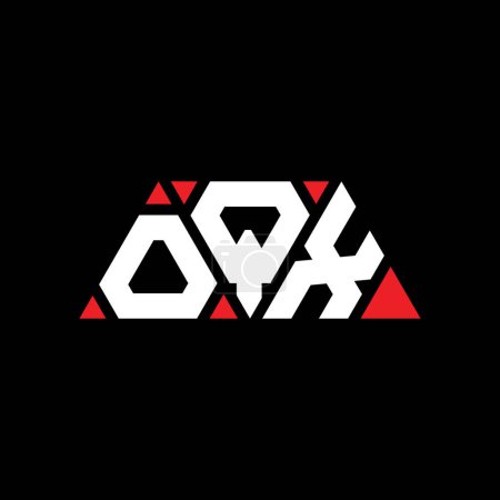 Ilustración de Diseño del logotipo de la letra triangular OQX con forma de triángulo. Monograma de diseño del logotipo del triángulo OQX. Plantilla de logotipo de vector de triángulo OQX con color rojo. Logotipo triangular OQX Logotipo simple, elegante y lujoso. OQX - Imagen libre de derechos