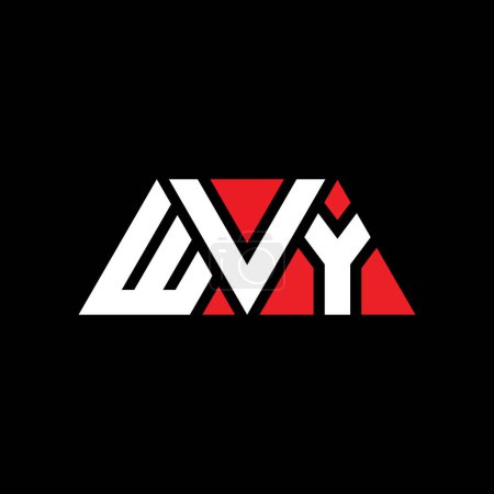 Illustration for WVY triangle letter logo design with triangle shape. WVY triangle logo design monogram. WVY triangle vector logo template with red color. WVY triangular logo Simple, Elegant, and Luxurious Logo. WVY - Royalty Free Image