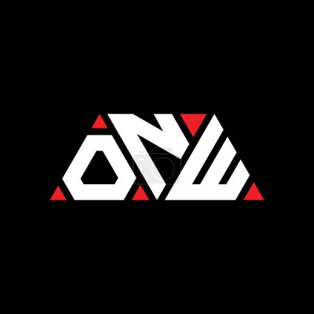 Ilustración de Diseño del logotipo de la letra del triángulo ONW con forma de triángulo. Monograma de diseño del logotipo del triángulo ONW. Plantilla de logotipo de vector de triángulo ONW con color rojo. Logo triangular ONW Logotipo simple, elegante y lujoso. ONW - Imagen libre de derechos