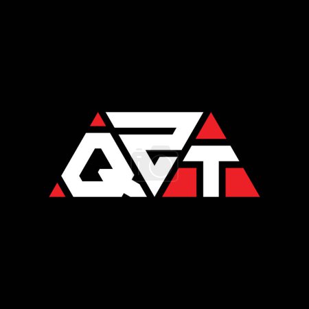 Ilustración de Diseño del logotipo de la letra del triángulo QZT con forma de triángulo. Monograma de diseño del logotipo del triángulo QZT. Plantilla de logotipo de vector de triángulo QZT con color rojo. Logotipo triangular QZT Logotipo simple, elegante y lujoso. QZT - Imagen libre de derechos