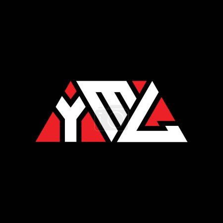 Illustration for YML triangle letter logo design with triangle shape. YML triangle logo design monogram. YML triangle vector logo template with red color. YML triangular logo Simple, Elegant, and Luxurious Logo. YML - Royalty Free Image