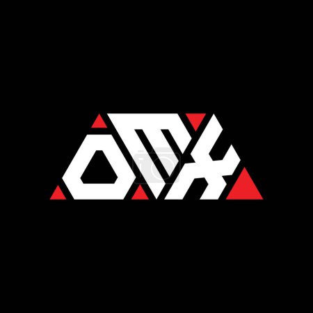 Téléchargez les illustrations : OMX triangle lettre logo design avec forme de triangle. Monogramme OMX logo triangle design. Modèle de logo vectoriel triangle OMX avec couleur rouge. Logo OMX triangulaire Logo simple, élégant et luxueux. OMX - en licence libre de droit