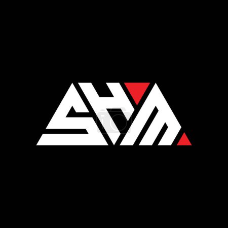 Illustration for SHM triangle letter logo design with triangle shape. SHM triangle logo design monogram. SHM triangle vector logo template with red color. SHM triangular logo Simple, Elegant, and Luxurious Logo. SHM - Royalty Free Image
