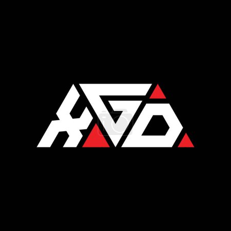 Illustration for XGD triangle letter logo design with triangle shape. XGD triangle logo design monogram. XGD triangle vector logo template with red color. XGD triangular logo Simple, Elegant, and Luxurious Logo. XGD - Royalty Free Image
