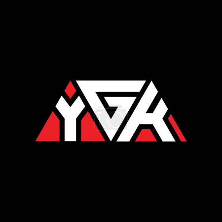 Téléchargez les illustrations : YGK triangle lettre logo design avec forme de triangle. YGK logo triangle design monogramme. Modèle de logo vectoriel triangle YGK avec couleur rouge. Logo triangulaire YGK Logo simple, élégant et luxueux. YGK - en licence libre de droit