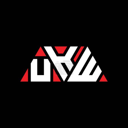 Ilustración de Diseño del logotipo de la letra del triángulo UKW con forma de triángulo. Monograma de diseño del logotipo del triángulo UKW. Plantilla de logotipo de vector de triángulo UKW con color rojo. Logotipo triangular del Reino Unido Logotipo simple, elegante y lujoso. UKW - Imagen libre de derechos